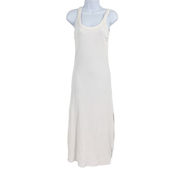 Vitamin A West Organic Rib Tank Midi Dress S Sleeveless Scoop Neck White NWT - Picture 4 of 10